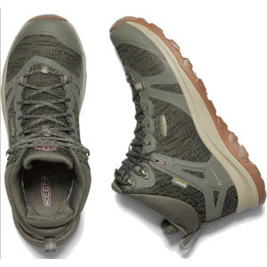 Keen Terradora 2 Waterproof Olive and Rose Green Hiking Boots Like New